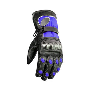 Gants de Moto en Cuir Respirant Noir Imperméable Logo Personnalisé Gants de Vélo - Product Image 4