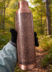 Vajilla de Cobre Hecha a Mano en India, Tazas de Cobre de Calidad de Exportación, Utensilios Tradicionales de Cobre, Botella de Cobre con Vidrio - Product Image 4