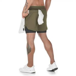 <b>Men's</b> Gym Double Layer Running <b>Shorts</b> with Zipper Pockets <b>Long</b> Lasting Fitness Training Apparel Solid Pattern Summer Suitable - Product Image 5