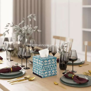 กล่องกระดาษทิชชูทรงสี่เหลี่ยมผืนผ้าทำมืออุปกรณ์เสริมสำหรับบ้านจากเวียดนาม - Product Image 5