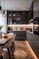 Évier de cuisine et salle de bain en bois moderne écologique, avec tiroirs et paniers, 5+ tiroirs, directement de l'usine, pour hôtels, villas, centres commerciaux