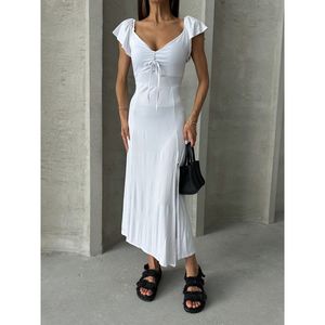 Robe en viscose blanche unie Topshow - BLANCHE - Product Image 3