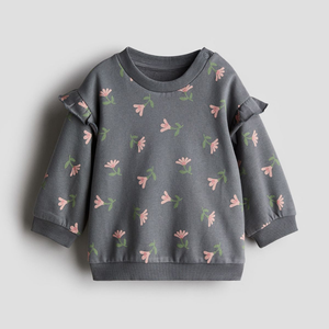 Sweat-shirt unisexe en coton doux pour bébé tout-petit tenue tricotée respirante décontracté fabricant OEM pull à blocs de couleurs design - Product Image 4