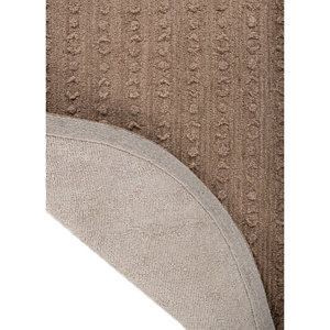 พรมขนสัตว์ทอมือสีเบจน้ำตาล รุ่น TOD-45024 สำหรับตกแต่งบ้าน ห้องนั่งเล่น ทางเดิน รูปทรงสี่เหลี่ยมผืนผ้า ลายทางแบบจิ๊กซอว์ - Product Image 5