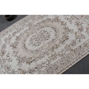 Alfombra tradicional de lana marrón Beige de 5,3x8,2 pies, diseño clásico de retales turcos Vintage para dormitorio, cabecera de látex Rectangular - Product Image 5