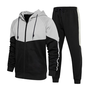 Ensemble de jogging à capuche personnalisé pour hommes sweats à fermeture éclair décontractés survêtement veste de mode vêtements d'extérieur avec motif imprimé en tissu polaire - Product Image 1