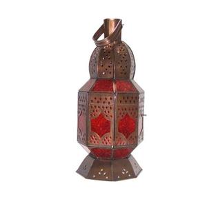 Stylish Gold & Blue Mirror <b>Lanterns</b> Trendy <b>Indoor</b>/Outdoor Accent Hanging <b>Light</b> Functional for Garden Patio Made of Iron - Product Image 4