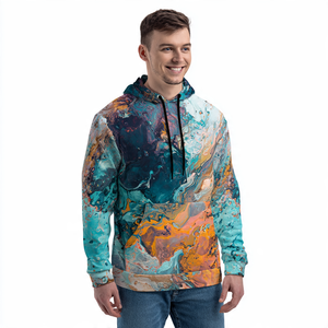 <b>Men</b> Winter Sublimation Hoodies Baggy Jogging Wear Printed Hoodie <b>Men's</b> Drop Shoulder Sublimated Hood Top <b>Mens</b> - Product Image 6