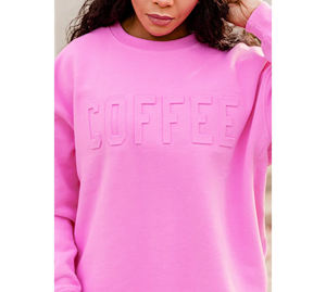 3D Embossed Ladies <b>Pullover</b> Cotton Crew Neck <b>Jumper</b> Custom Design Sweatshirts for Women streetwear breathable casual hoodies - Product Image 2