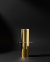 Vase cylindrique moderne en acier inoxydable finition or |   Vase à fleurs écologique pour table de mariage, décoration pour la maison et l'hôtel