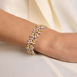 Bracelet tennis en diamant de culture, or blanc 14 carats, rond et marquise, couleur DEF, clarté VVS VS, 15 grammes, export direct usine, vente en gros - Product Image 1