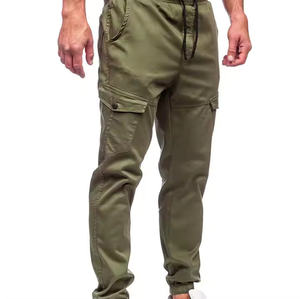 Pantalon Cargo de Fitness Style High Street pour Hommes Taille Moyenne Élastique Léger 100% Coton Bas de Jogging en Laine Toile Droite - Product Image 3