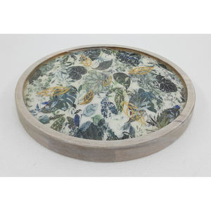 Platos de madera de gran diseño con forma redonda para servir, calcomanía esmaltada acabada para el hogar y la boda, platos de mesa y platos hechos a mano - Product Image 6