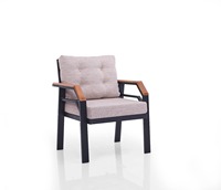 Ensemble de chaises de balcon démontables KUGU Ceyhan Mini Modern Turkish 4 pièces en fer et bois, mobilier d'extérieur pour hôtel