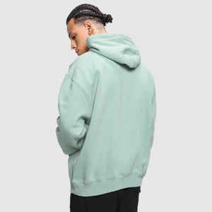 เสื้อฮู้ดหนาผ้าฝ้าย100% โอเวอร์ไซส์สำหรับผู้ชายเสื้อครอปเปิดไหล่แบบกำหนดเอง - Product Image 3