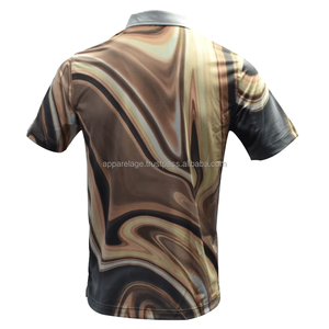 Logo personnalisé unisexe brodé pour polo Chemise de golf en polyester à séchage rapide Manches courtes Maillot de grande taille imprimé en tissu - Product Image 3