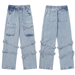 กางเกงยีนส์ซักได้สำหรับผู้ชายกางเกงสีเขียวขายาวสำหรับสตรีทแวร์ออกแบบได้ตามที่2026 - Product Image 5