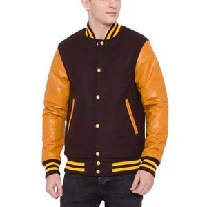 Fabricant OEM – Blouson d'hiver respirant en toile, laine et cuir pour homme, à manches longues, avec logo personnalisé – Qualité supérieure - Product Image 1