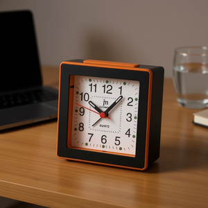 JUSTAMINUTE JA7061QO Orange and Black Alarm <b>Clock</b> Desk & <b>Table</b> <b>Clock</b> for Lowell - Product Image 3