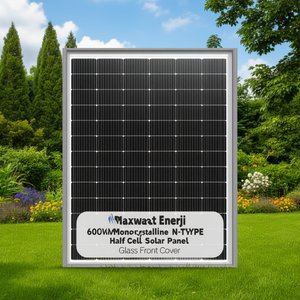 Panneau solaire monocristallin de type N à demi-cellules Maxwatt Enerji 600W avec couvercle avant en verre - Product Image 3