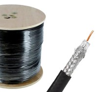 Câble coaxial en gros pour télévision RG6U 64% CCS 1.02, feuille de cuivre, fil de cuivre, câble de caméra RG59 RG6, PVC blanc, 100m 305m