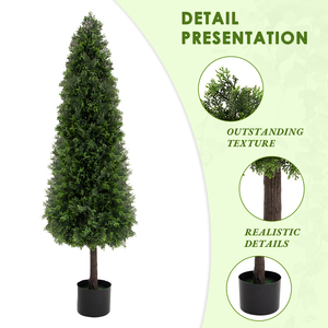 Nhân tạo tán lá cây giả gỗ Hoàng Dương cây cảnh bóng cây cây cây xanh nhân tạo cây tuyết tùng để bán - Product Image 3