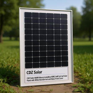 แผงโซลาร์เซลล์ CDZ Solar 800W โมโนคริสตัลไลน์ PERC แบบฮาล์ฟเซลล์ พร้อมกระจกหลังสีขาว ฝาครอบด้านหน้า ผลิตในสหรัฐอเมริกา รุ่น CDZ_Solar-355 - Product Image 3