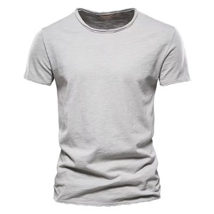 Camiseta Vintage de algodón 100% para hombre, ropa informal para el hogar, camiseta suave de estilo veraniego con cuello redondo y manga corta, camiseta sólida con suela sólida - Product Image 3