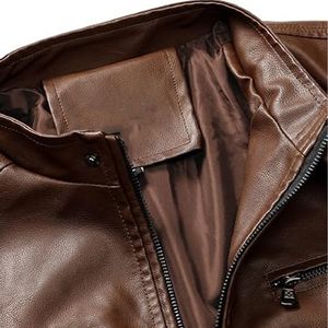 Nouveau 2025 Causal Vintage Veste En Cuir Manteau Hommes vestes en cuir - Product Image 4