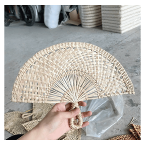 Abanico de Mano de Paja Marina Natural para Viajes, Refrescante, Decoración Tropical y Uso Diario, Vietnam - Product Image 2