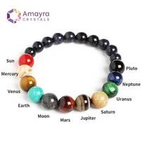 Bracelet de pierres précieuses naturelles Système solaire Vente en gros de bijoux faits à la main en agate d'Amayra Cristaux Exportations Inde