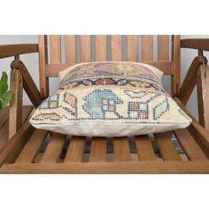 Lujo 14x14 Beige Kilim lana refuerzo almohada tejida Vintage esponjoso patrones diseño rústico antideslizante ecológico extraíble - Product Image 5