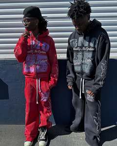 ชุดวอร์มวอร์มซักกรดมีฮู้ดสำหรับนักวิ่งชุดวอร์มแนววินเทจมีซิปปักตามสั่ง - Product Image 2