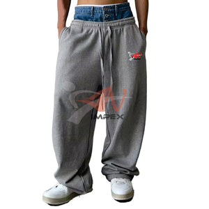 Pantalones Deportivos de Felpa de Algodón para Hombre, Estilo Informal, Pierna Recta, Anchos y Holgados - Product Image 2