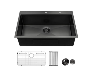 Elegant THS-0065 Single Bowl <b>Kitchen</b> <b>Sink</b> Stainless Steel with Anti-Scratch Soundproofing Surface and Customization Options - Product Image 1