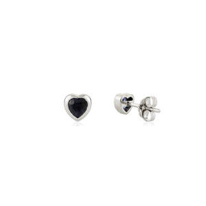 New Collection Hot Selling Products <b>Heart</b> Shape Blue Sapphire Minimal Stud <b>Earrings</b> Handmade 14K White <b>Gold</b> Elegant Jewelry - Product Image 5