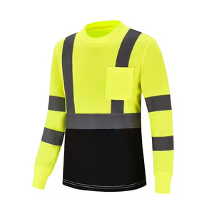 Maillot à manches longues haute visibilité pour homme, t-shirt de sécurité réfléchissant à manches longues - Product Image 2