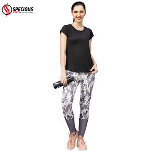Leggings de yoga pour femmes personnalisés par sublimation, taille haute, longueur intégrale, uni, extensible dans les quatre sens, respirant, léger, pantalon de sport - Product Image 5