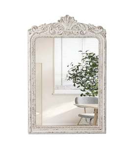 Cadre de miroir mural en bois de style ferme rustique fabriqué avec des conceptions complexes pour les besoins de style de maison classique - Product Image 1
