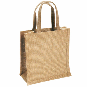 Wholesale Custom Natural Portable Linen Gift Bag Printed <b>Handbag</b> Eco Reusable Shopping Jute Tote Bag With Handle - Product Image 1