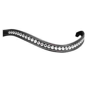 Brida de equitación de nailon de alta calidad, premium, con frontal brillante, cristales, color marrón, personalizable, con logo personalizado. - Product Image 5