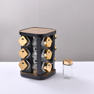 Juego de estante de almacenamiento de especias de cocina con botella giratoria organizador de tarros de especias estante de condimentos de acero inoxidable - Product Image 4