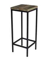 Table basse ronde haute en métal rustique industriel, style moderne minimaliste, faite à la main, légère, pour salon