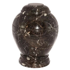 Belle et intemporelle urne de crémation blanche pour adultes pour les cendres humaines-Cette grande urne élégante en émail nacré et nickel I - Product Image 4