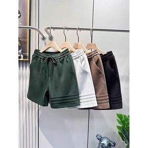 Nueva moda 2025, pantalones cortos Retro de verano para hombre, pantalones cortos informales con bolsillos, pantalones de corte medio de Color liso de alta calidad, cintura elástica con lazo - Product Image 6