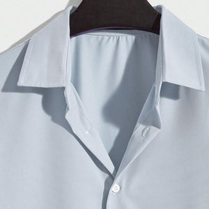 Vente en gros personnalisée différentes couleurs polyester coton chemises habillées formelles à manches longues pour hommes, couleur unie, décontractées, vêtements de plage - Product Image 3