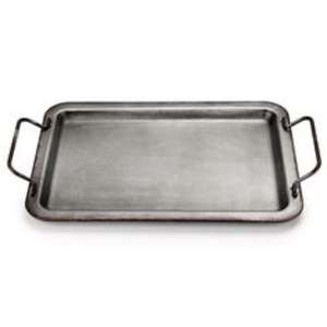 Plateau de service élégant en métal galvanisé avec bords relevés et poignées faciles à saisir, idéal pour les repas à l'intérieur et à l'extérieur - Product Image 3