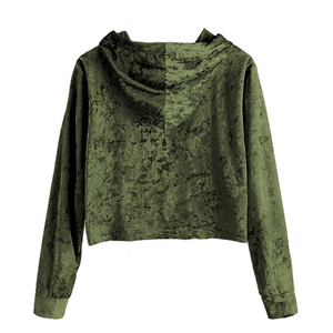 2025 Tie-Dye Women's Crop Hoodie Fashionable Long Sleeve Casual Sweatshirt with Short Hood <b>Winter</b> <b>Top</b> Blouse Front Printed Logo - Product Image 5