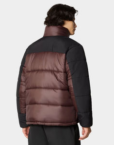 Manteau en duvet matelassé en nylon à blocs de couleurs pour hommes avec logo personnalisé en gros Vêtements d'extérieur d'hiver chauds coupe-vent Veste à bulles pour hommes - Product Image 2