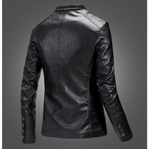 Otoño Invierno hombres PU chaquetas de cuero Moda hombre cálido motocicleta Abrigos Hombre rompevientos Biker chaquetas de cuero ropa - Product Image 5